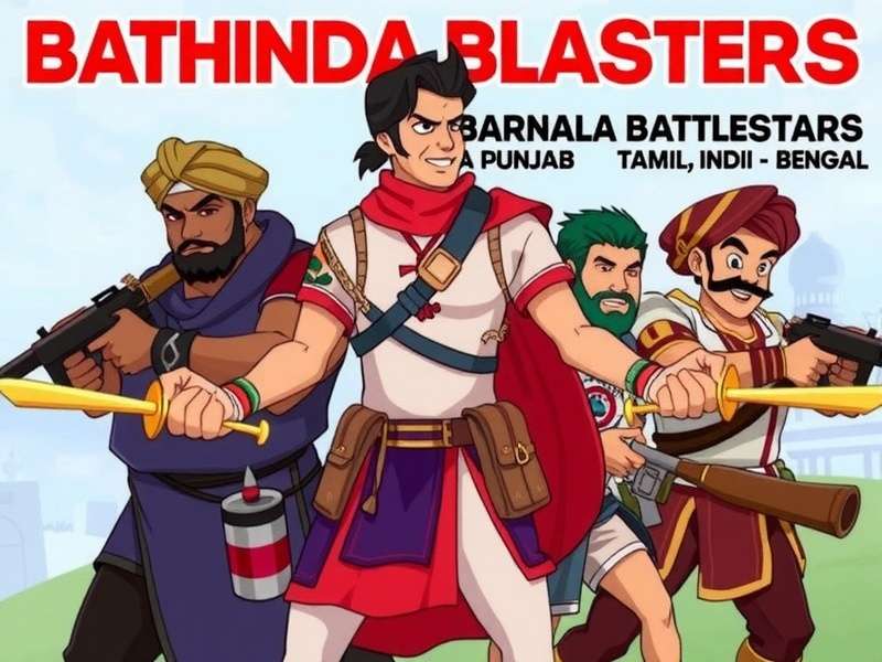 Barnala Battlestars showing regional characters from Punjab, Tamil Nadu, and Bengal